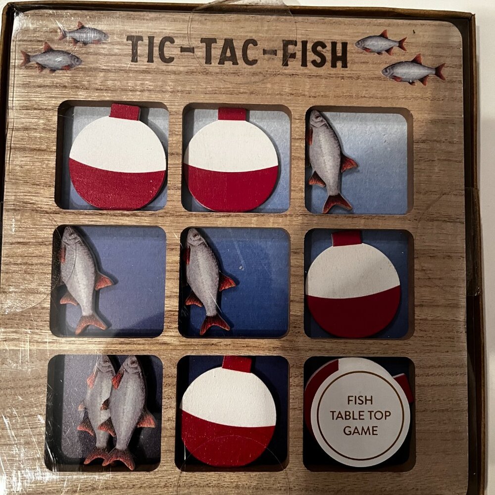 Tic Tac Toe (Fish - Fishing Themed Tee Tac Toe) Table Game (kids/game/x)